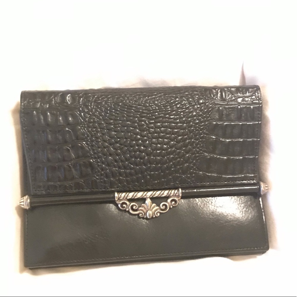 Black Brighton leather clutch